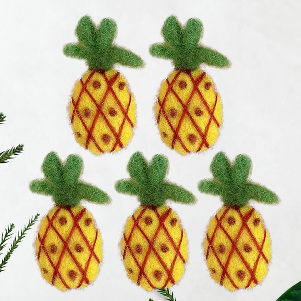 5 pièces feutre broche Adorable ananas en forme de tétons enfants broche Corsage vêtements (jaune)