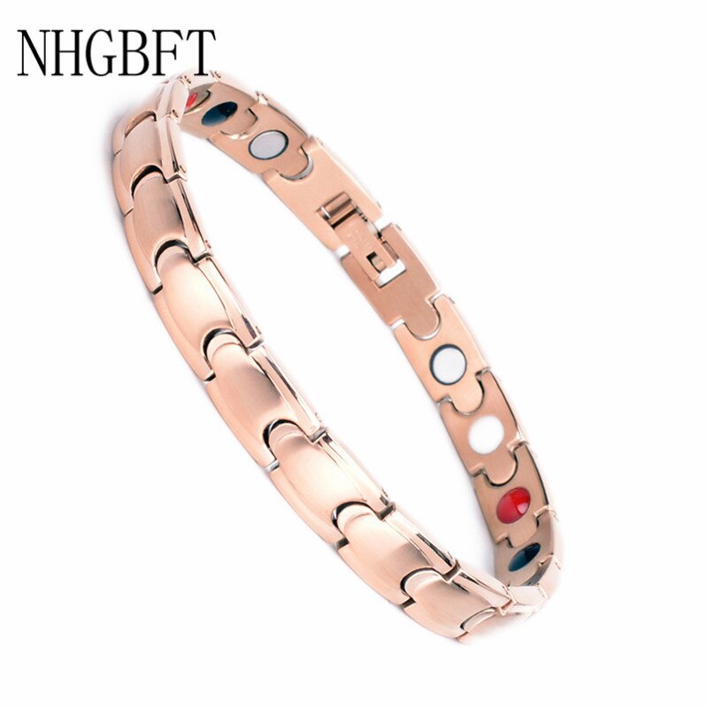 Nhgbft Klassieke Zwarte Kleur Magnetische Armbanden Voor Vrouwen Mannen Rvs Gezondheidszorg Armband