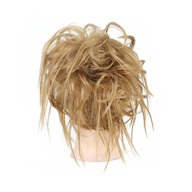 Xinran syntetisk hårstykke rodet knold pjusket hårstykke elastikbånd chignon hår krøllet scrunchie updo cover til kvinder 17 farver: 27