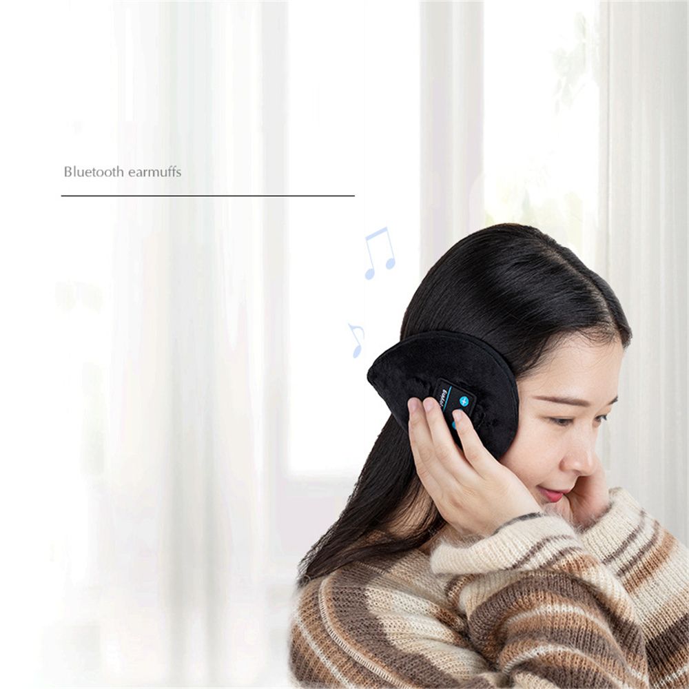 Winter Bluetooth 5.0 Earmuffs Wireless Music Ear Muffs USB Warmers Headphones Black Keep Warm Muffs for Women Men