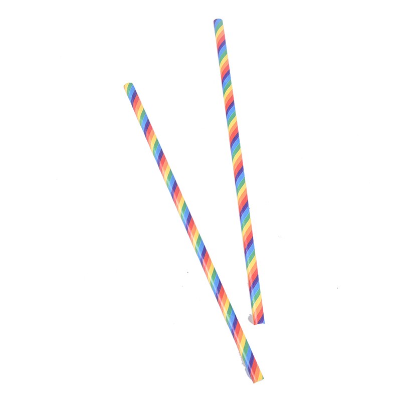 25 Stks/pak Straw Rainbow Rietjes Afbreekbaar Milieu Wegwerp Bar Diner Huishoudelijke Papier Rietjes Party Bar Supplies