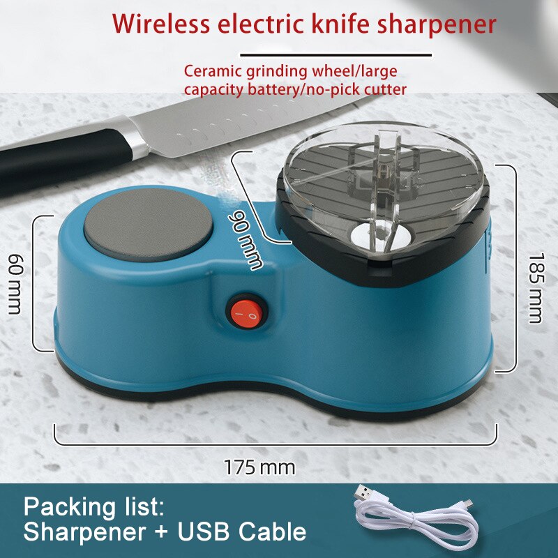 Automatic Knife Sharpener USB Electric Kitchen Knives Grinder Knife Scissor Sharpening Knife Sharpening Tools: USB Rechargeable