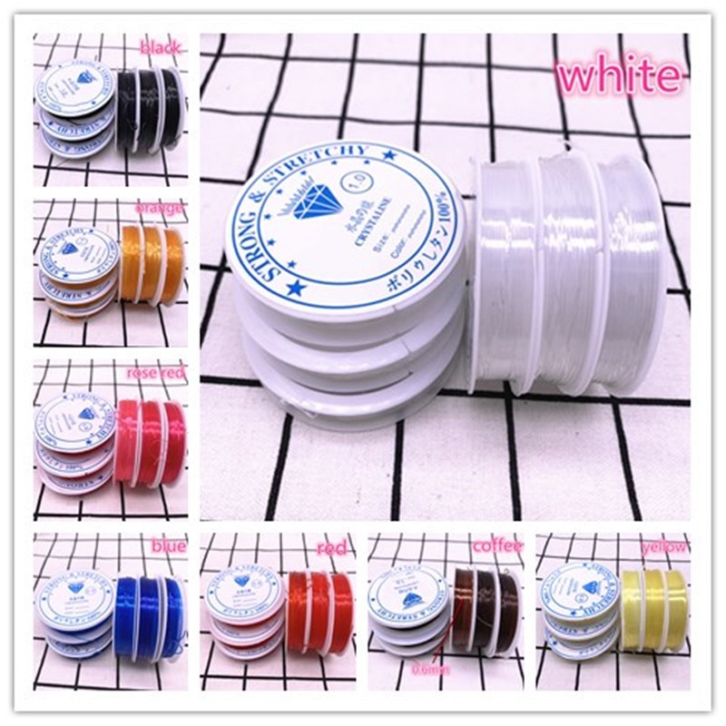 Corde de ligne cristal coloré élastique pour la fabrication de bijoux, Bracelet à perles, fil de pêche, 1.0mm