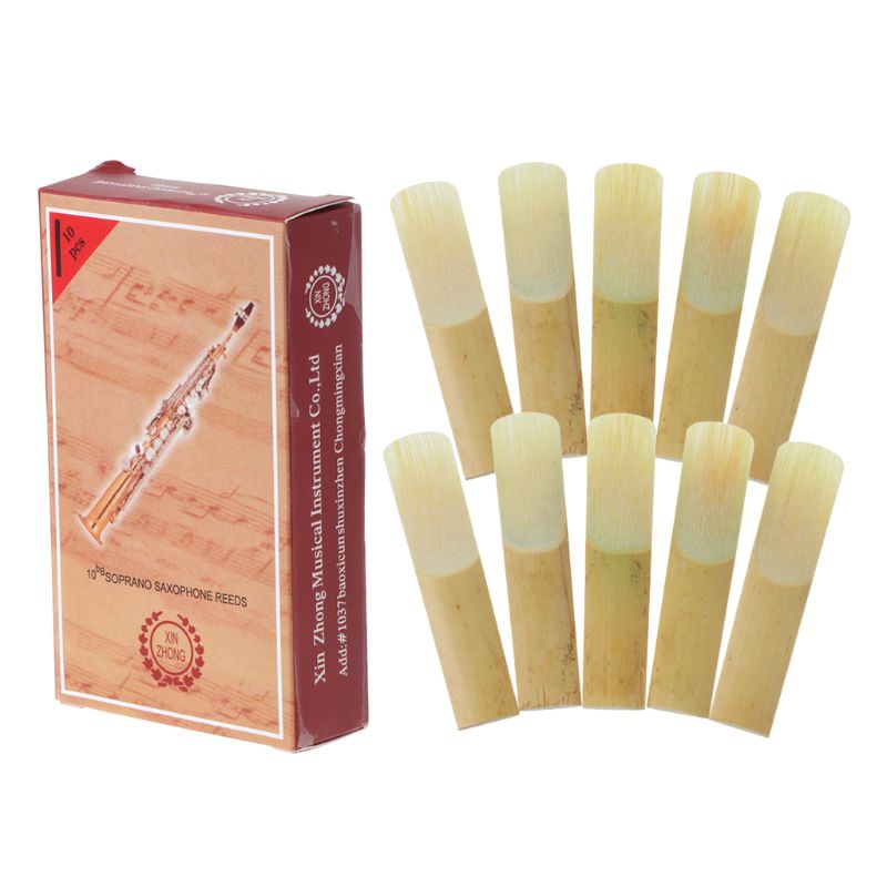 10pcs Bb Soprano Saxophone Reed Strength 2.5 Bamboo Sax Woodwind Instrument Part