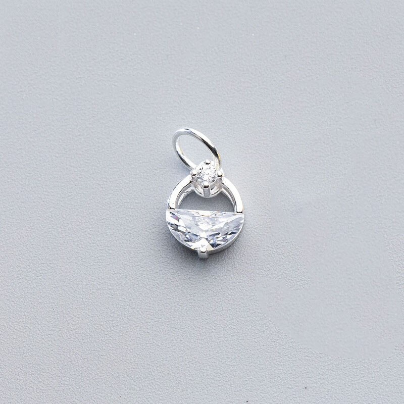 Meetsoft romantische 925 große zirkonia-rundanhänger aus sterlingsilber, hohl, diy-schmuck, minimalistisch, schickes accessoire: Ay714s