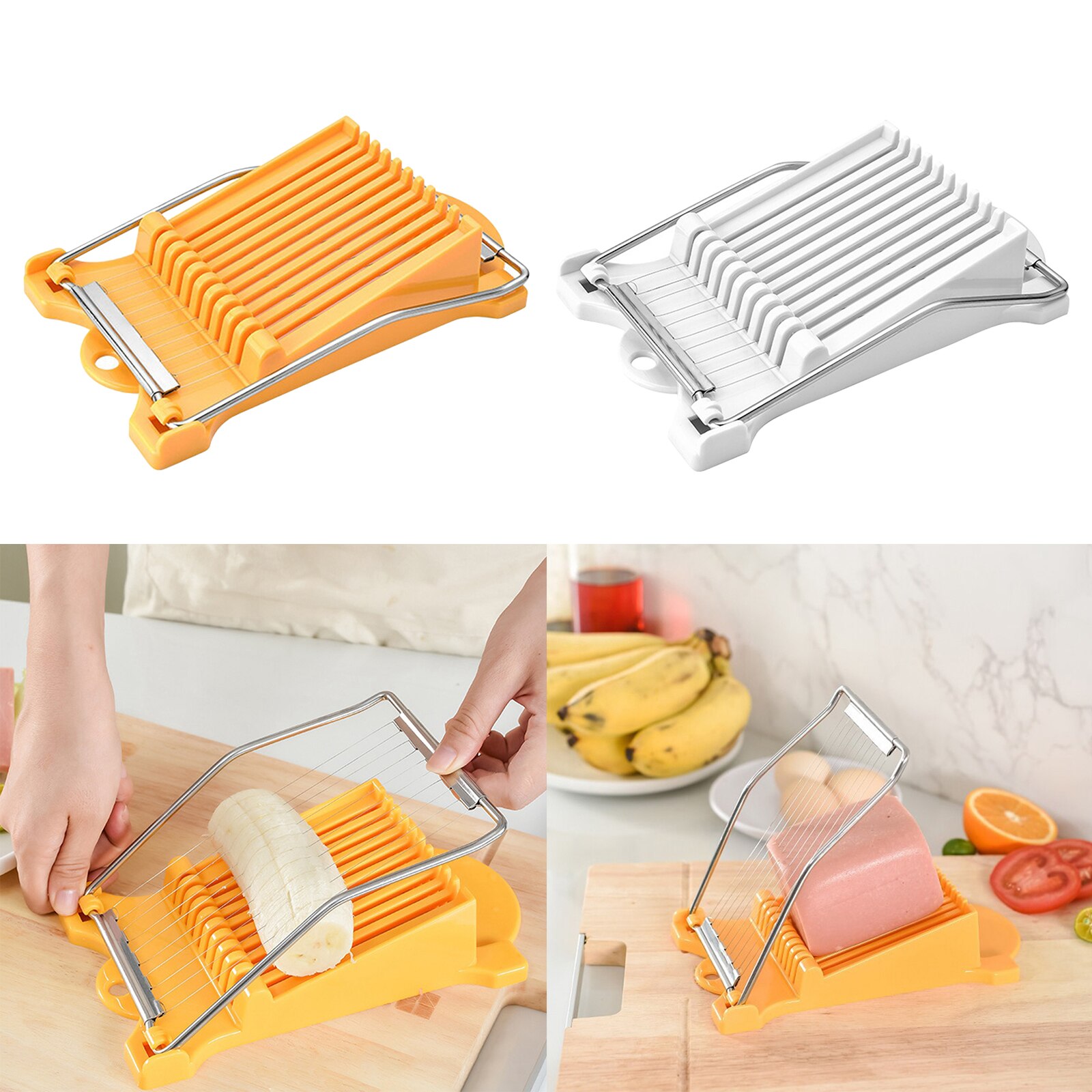 Luncheon Meat Slicer 304 Reinforced Stainless Steel Boiled Egg Fruit Soft Cheese Slicer Spam Cutter