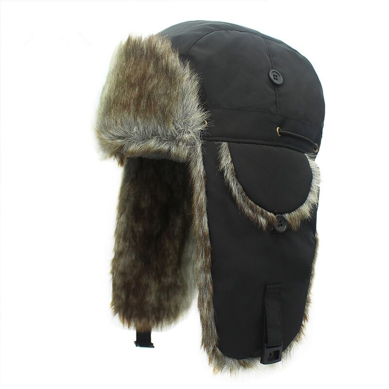 Gorros de invierno para hombre bombardero sombrero de piel rojo cálido gorra a prueba de viento mujeres grueso tartán ruso Ushanka sombrero: 9