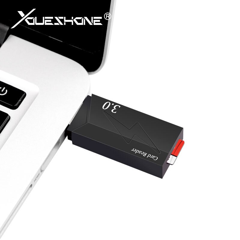 Lector de tarjeta de memoria inteligente, mini lector de tarjetas microsd y para ordenador portátil, color negro, usb 3,0