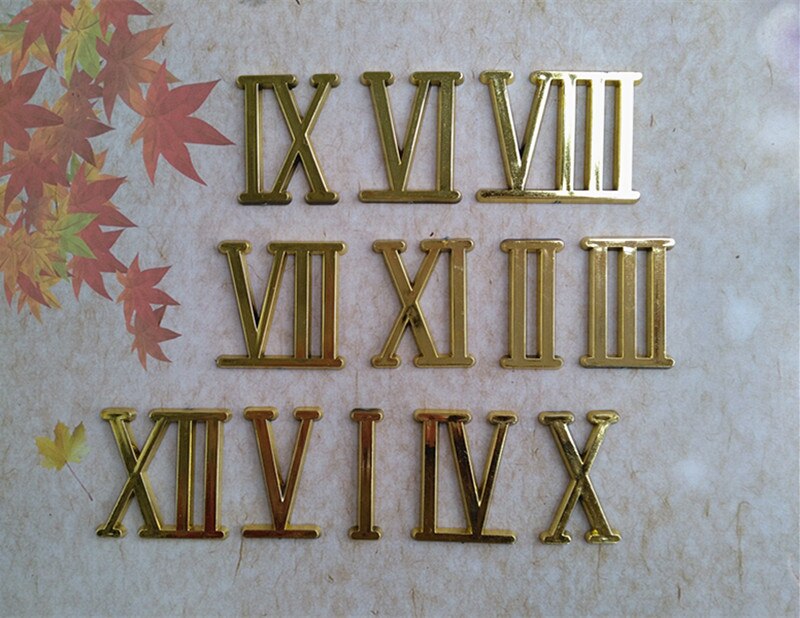 20 Sets 3 cm GOUDEN Klok Quartz Romeinse Cijfers voor Quartz Klok DIY Accessoires