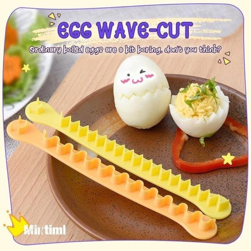 2 Stuks Fancy Egg Cutter Gekookte Eieren Cut Bloem Stijl Kant Ei Wave Uitgesneden Mooie Ontbijt Maken Gereedschap thuis Kitchen Tools