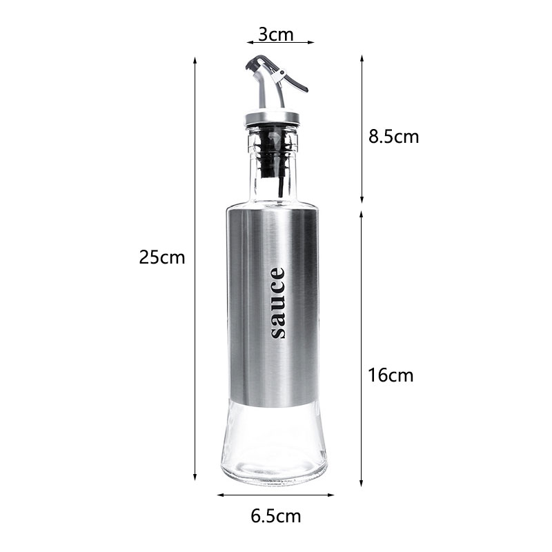 Bouteille d'assaisonnement de cuisine, pour sauce, rangement en verre pour huile et vinaigre, distributeur , accessoire: Sauce