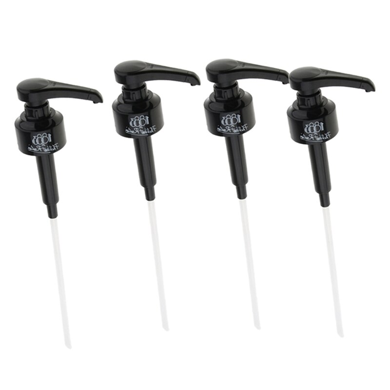 4 Stuks Koffie 1 Liter Dispenser Siroop Pomp Black Liquid Dispenser Voor Monin Siroop 10Ml Sap Fles Dispenser Pomp: Default Title