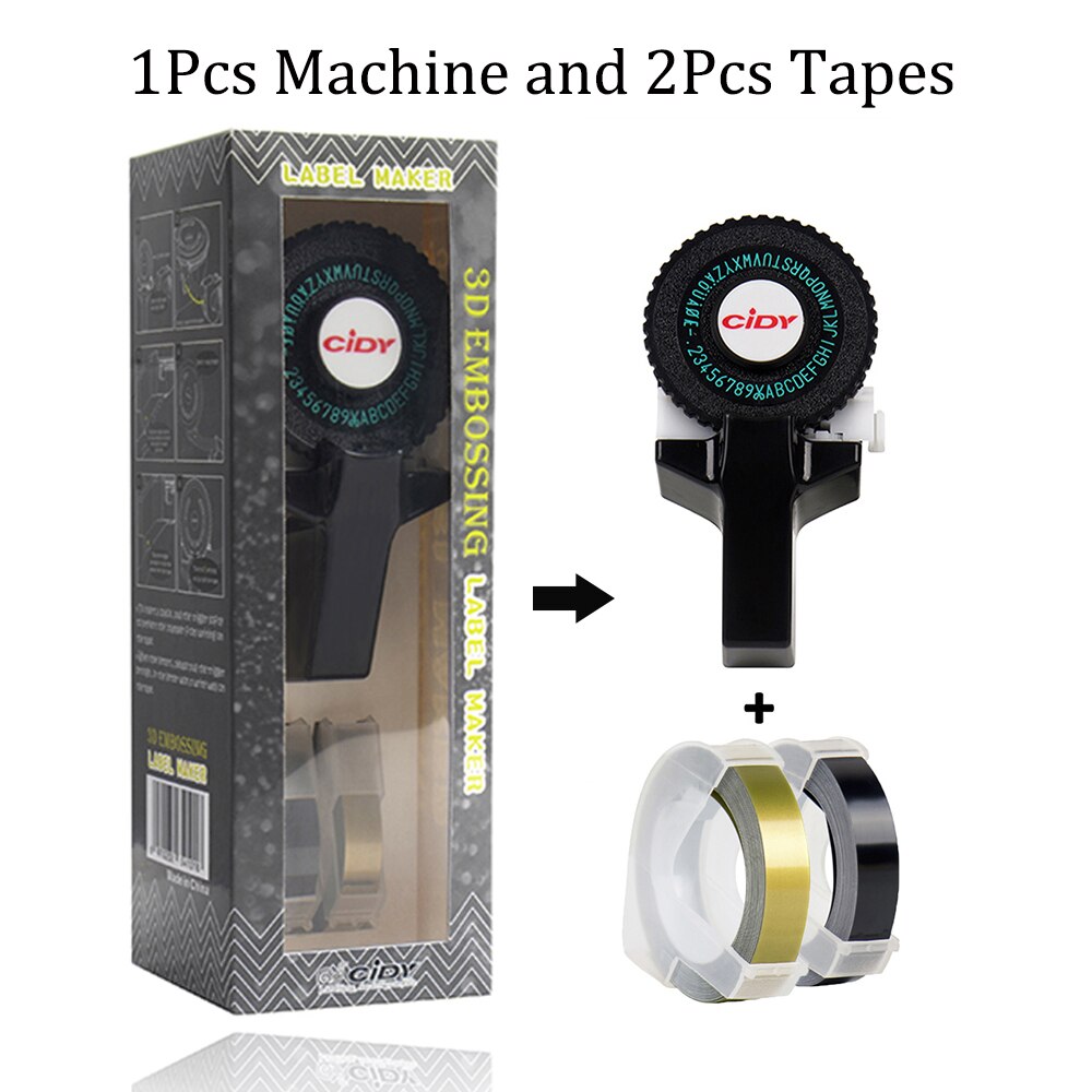 Mini Draagbare Printer Diy Houvast Schrijfmachine Label Maker Voor Motex E101 Belettering Machine Met 2 Roll 3D Embossing Handleiding Tape