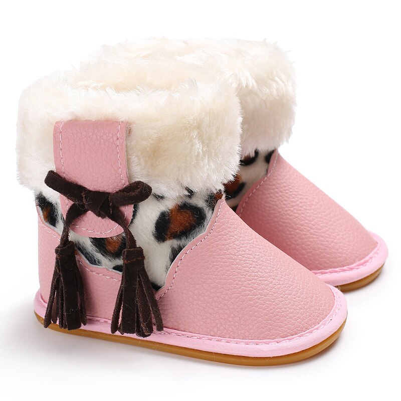 Baby Meisjes Jongens Winter Warm Houden Schoenen Eerste Wandelaars Sneakers Kids Crib Baby Peuter Schoeisel Laarzen Pasgeborenen Prewalkers0-18M: Pink / 7-12 Months