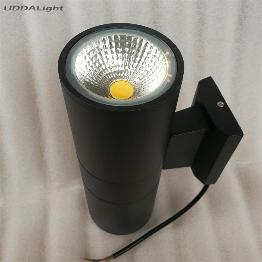 Led-Wand Im Freien Licht Up Down IP65 Lichter auf Die Wand Wasserdicht 20W Garten Veranda Schwarz Grau Außen Leuchte 90MM
