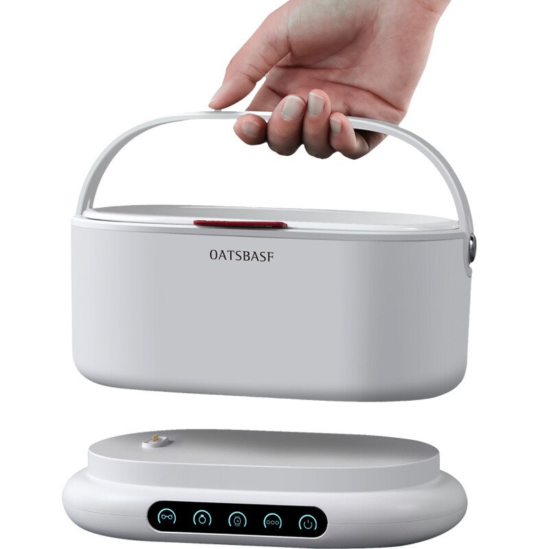 500ml Portable Ultrasonic Cleaner Household Commercial Cleaning Machine 4 Cleaning Modes 45000HZ Glasses Jewelry Tools Cleaner: white