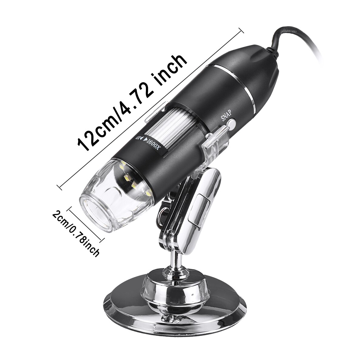 500X/1000X/1600X 3 In 1 2MP 1080P Handheld Digital Microscope Magnifier Camera With 8LEDs And Stand Adjustable Brightness