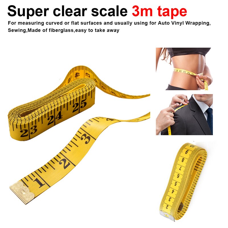 Weiche 3Meter körper maßBand 300CM NäHenne Schneider Band Körper Sauerei Messen Lineal Schneiderei: 3M