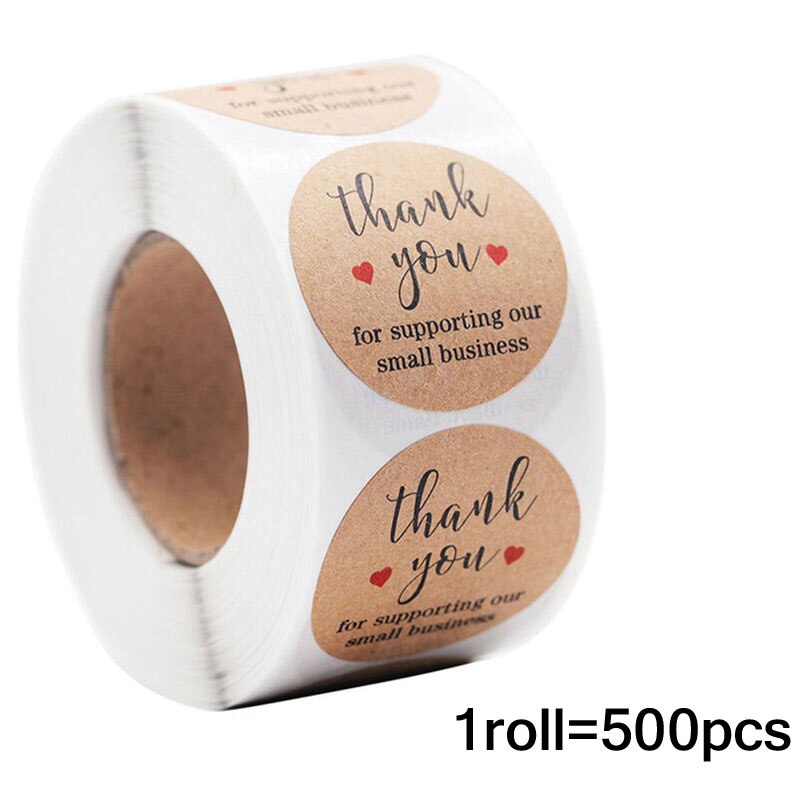 Rouleau de papier autocollant merci pour Business, 500 pièces, artisanal, décoratif, d'amoureux, étiquettes de scellage d'enveloppe: B11