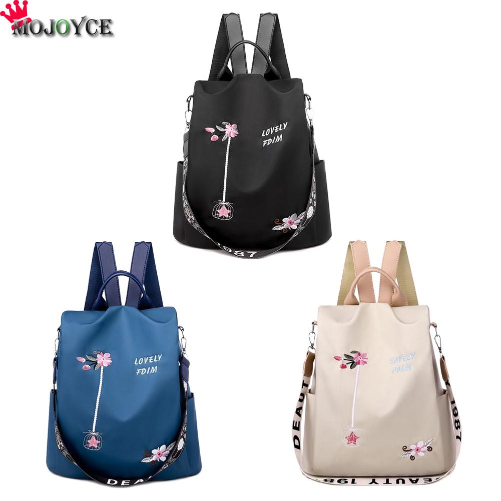 Achats en plein air accessoires fournitures femmes sac à dos fleur broderie épaule sacs d'école Anti-vol voyage sac à dos