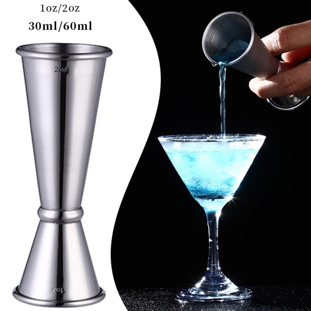 30ml/60ml Measure Cup Cocktail Bar Wine Jigger Stainless Steel Double Shaker Measuring Tool Scale Volume Drink Spirit Home Party