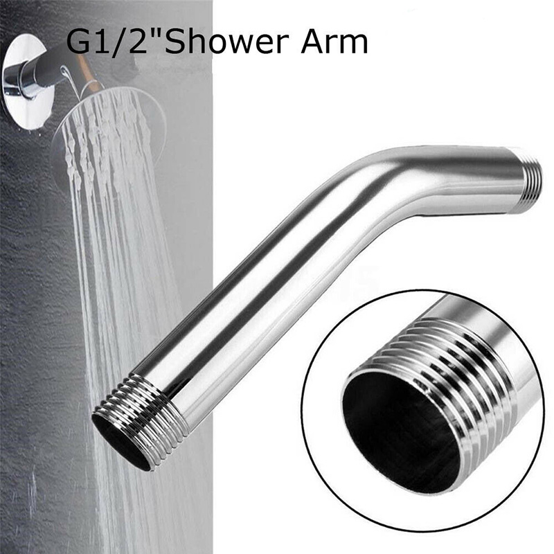 1pc Long Shower Head Faucet Extenders Arm Stainless Steel Water Extension Pipe Chrome Mounts Wall Bathroom Products Tools