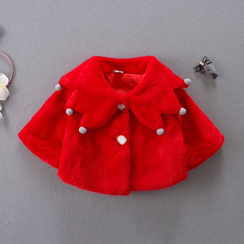 Autunno Inverno Nuovo bambino Ragazza Carina Giubbotti 2018 costume Di Natale Delle Ragazze Del bambino Scialle di Lana Cappotti Bambini Della Principessa Outwear per le Ragazze