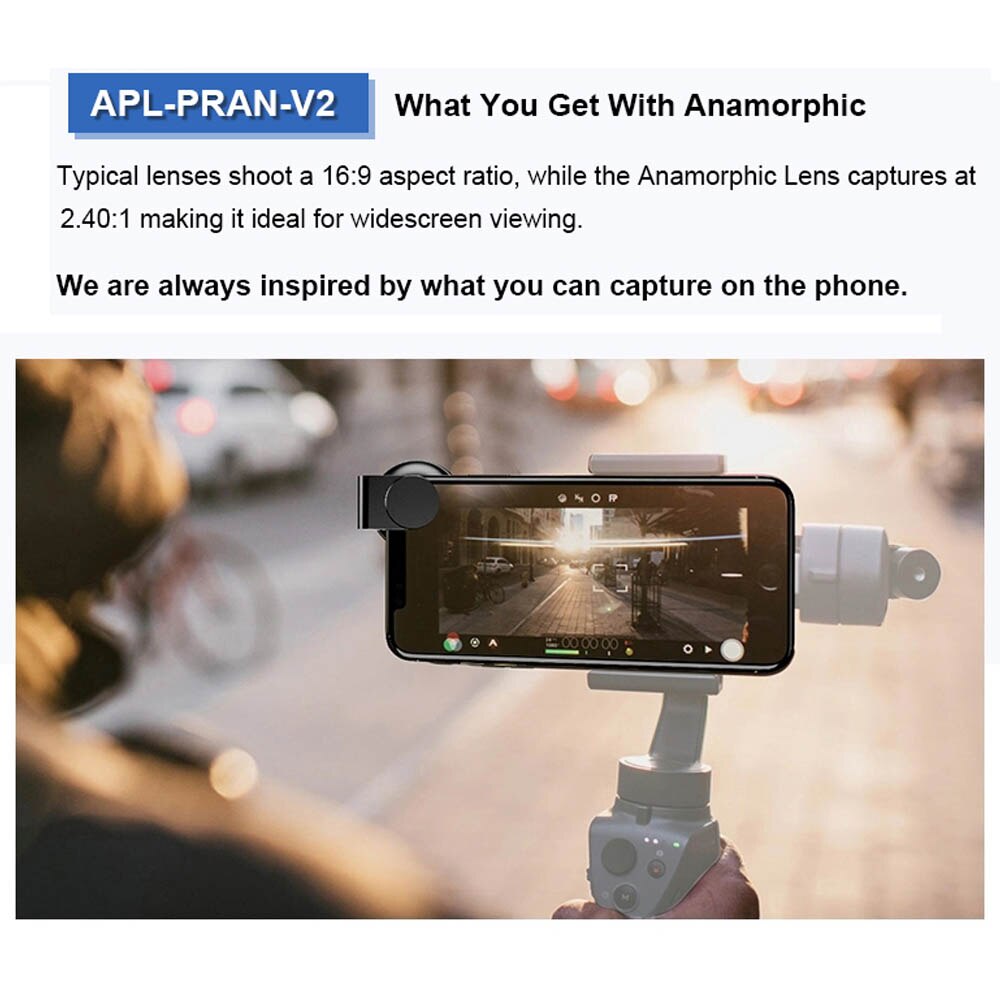 APEXEL 1.33x anamorphic lens HD WideScreen moive Lens Video Vlog camera cpl lens for Samsung Huawei smartphones