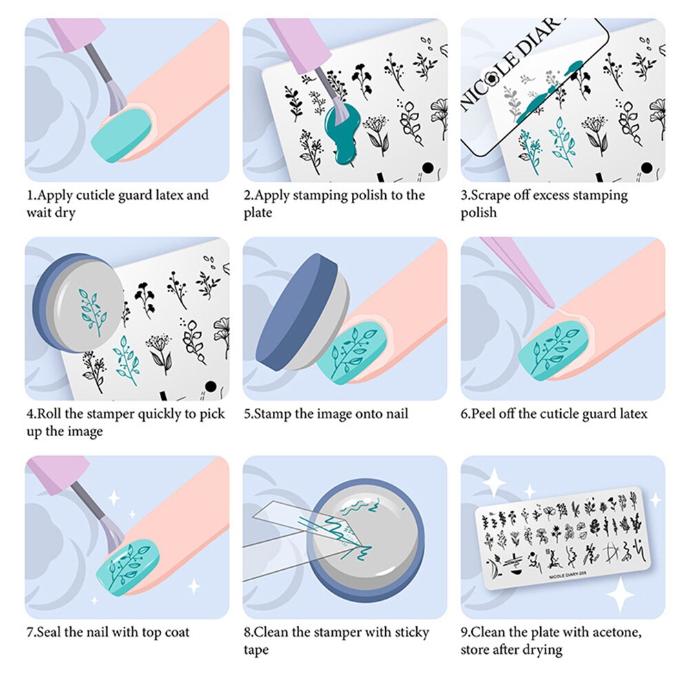 Geometrische Patroon Nagel Stempelen Plaat Nail Art Image Tekening Platen Stamper Schilderen Tool Rvs Dieren Foto &#39;S