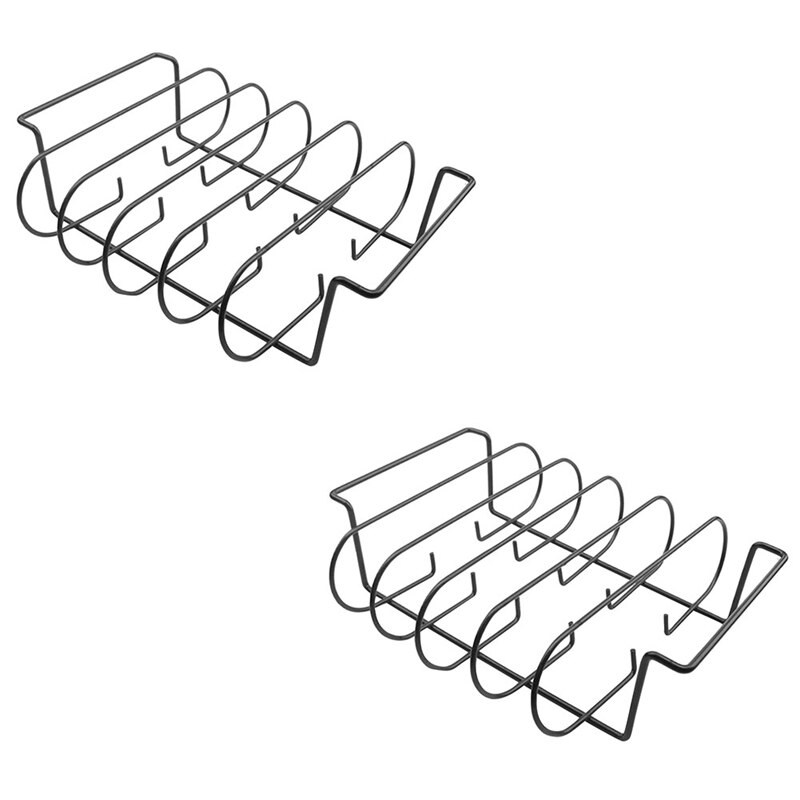 Bbq Roosteren Rib Rack Multifunctionele Non-stick Gebraden Hele Kip Ribben Vlees Non-stick Rib Rack Voor Grillen: Default Title