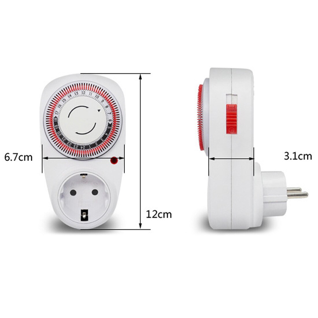 24 timer eu /us /uk plugg programmerbar mekanisk elektrisk program timer strømbryter 230v energisparer