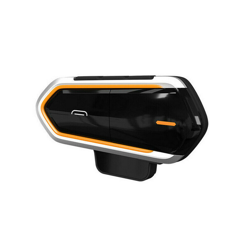 Vandtæt qtbe 6 1000m bluetooth interphone motorcykel motorcykel hjelm intercom headset: Sort orange