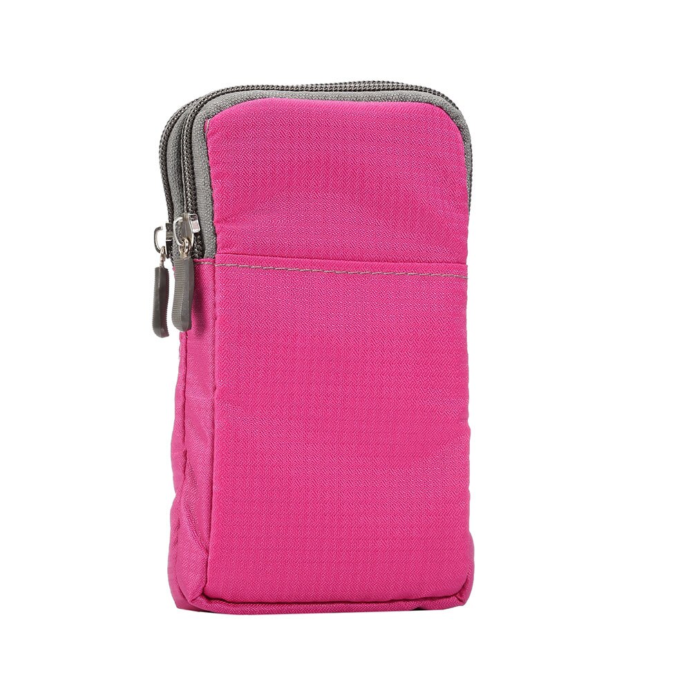 Universal nylon Handy Geldbörse Brieftasche Leinwand Große Tasche Frauen Kleine Umhängetasche Geldbörse Taschen männer taschen Geeignet für jede telefon: L for 4.0-6.0 inch / Rose