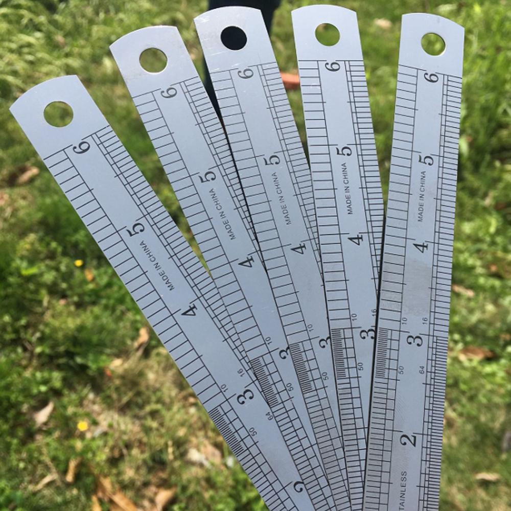 30/12cm Stainless Steel Double Side Straight Ruler 15cm/6 inch inch Metric Ruler Stationery Supplies