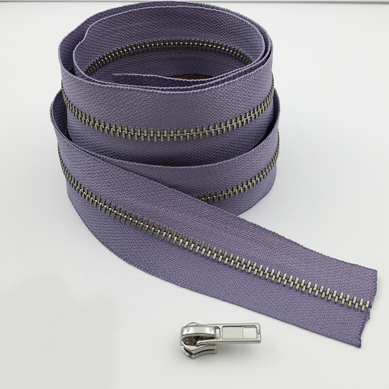 1 meter milieuvriendelijke 3#  metalen ritsen zonder schuif voor kleding portemonnee tas rits reparatiesets rugzak doe-het-zelf naai accessoires: Paarszilver