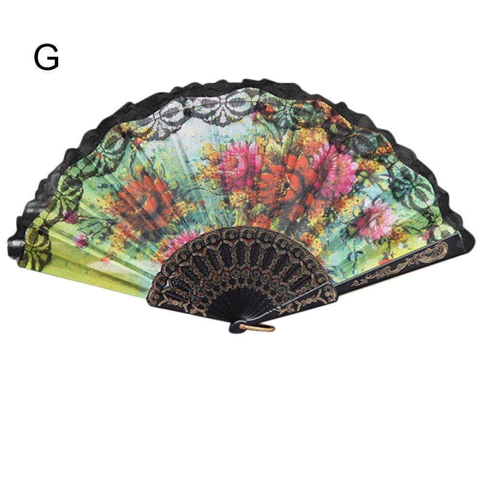 Chinese Stijl Kant Hand Held Folding Fan Dance Party Wedding Decor: G