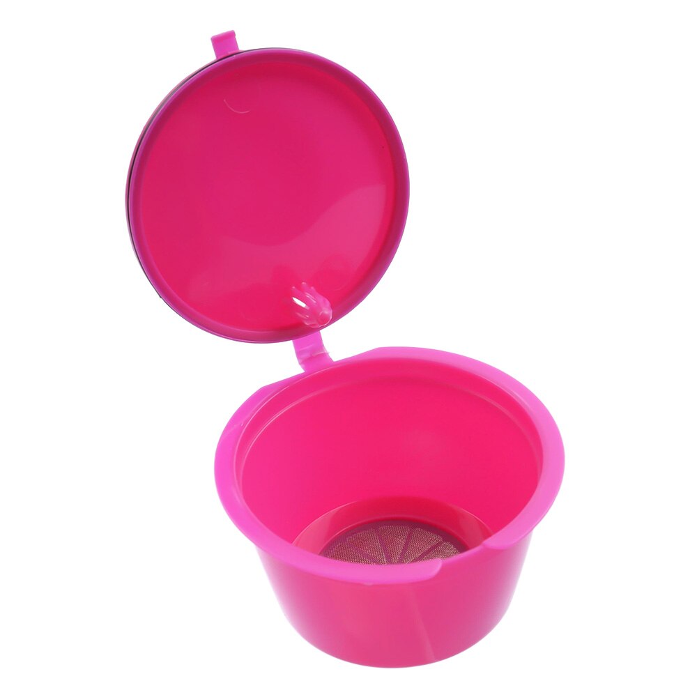 8 Colors Refillable Coffee Capsule For Nescafe Dolce Gusto Reusable Capsules Coffee Pods K-cups Useful 50 times: rose red