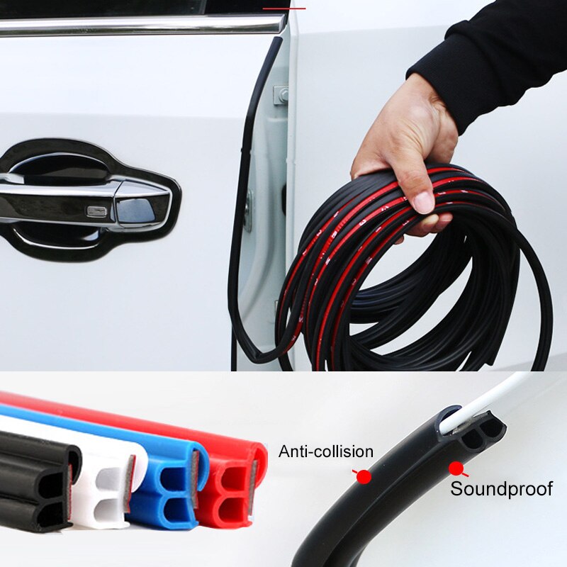 Autodeur rubberen afdichtingsstrips, auto dubbele laag afdichtingsstickers voor deur, kofferbak, auto-isolatie, tochtstrip, motorkap rubberen afdichtingsstrip