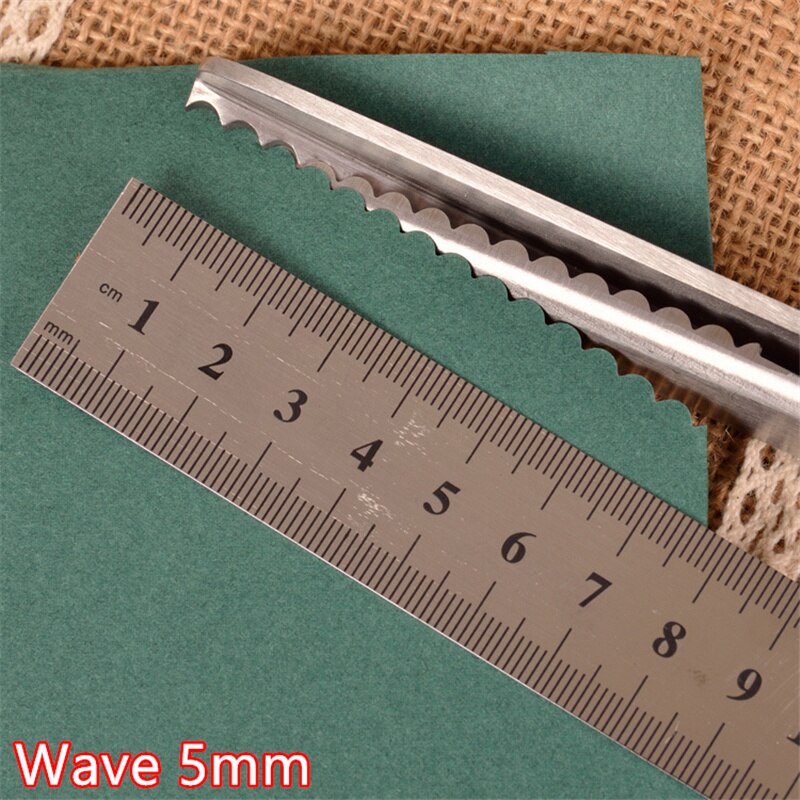 Stainless Steel Textile Pinking Shears Scissors Serrated Scalloped Sewing Tailor DIY Pattern Cloth Serrated Fabric Scissor: Wave  5mm