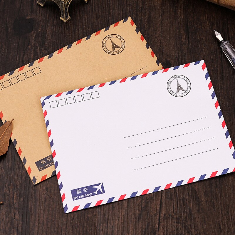 (10 Stuks/partij) 17*12Cm Vintage Kraftpapier Envelop Postcard Wenskaart Mailde Envelop Sets