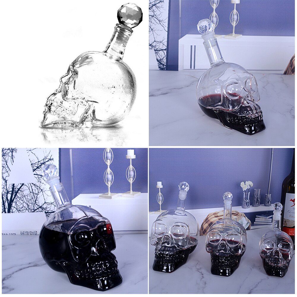 Crystal Skull Head Bottle Whiskey Vodka Wine Decanter Bottle Whisky Glass Beer Glass Spirits Cup Water Glass Bar Home 5