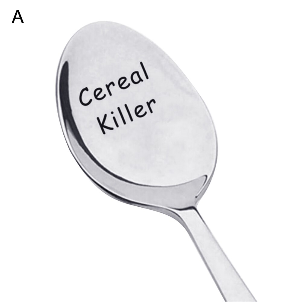 Portable Stainless Steel Peanut Butter Coffee Rice Tea Soup Spoon Couple Valentine's Day Drinking Tableware: A