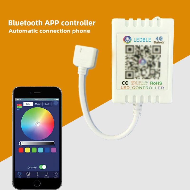Auto Led Sfeer Licht Bluetooth App Controller Voor Rgb Kleurrijke Multi-Color Led Light Strip Android En Ios Systeem telefoons Kan