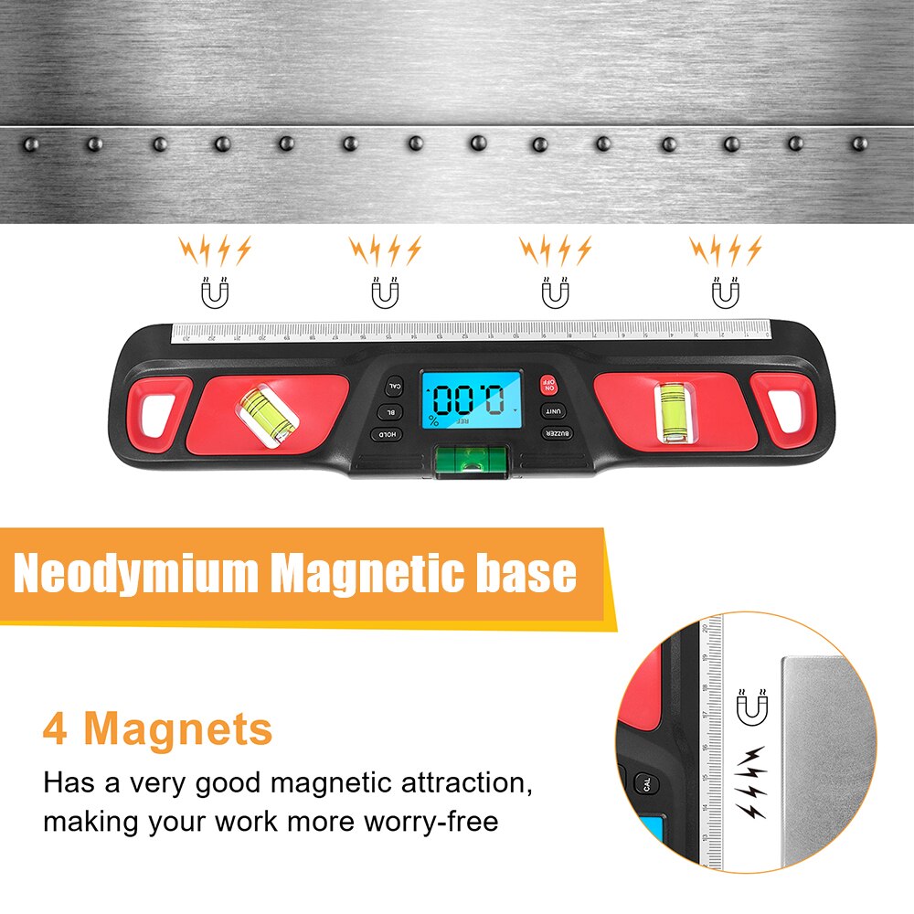 Protractor Inclinometer Horizontal Scale Ruler Bubble Electric Level Digital Spirit level 360 degree Angle Finder