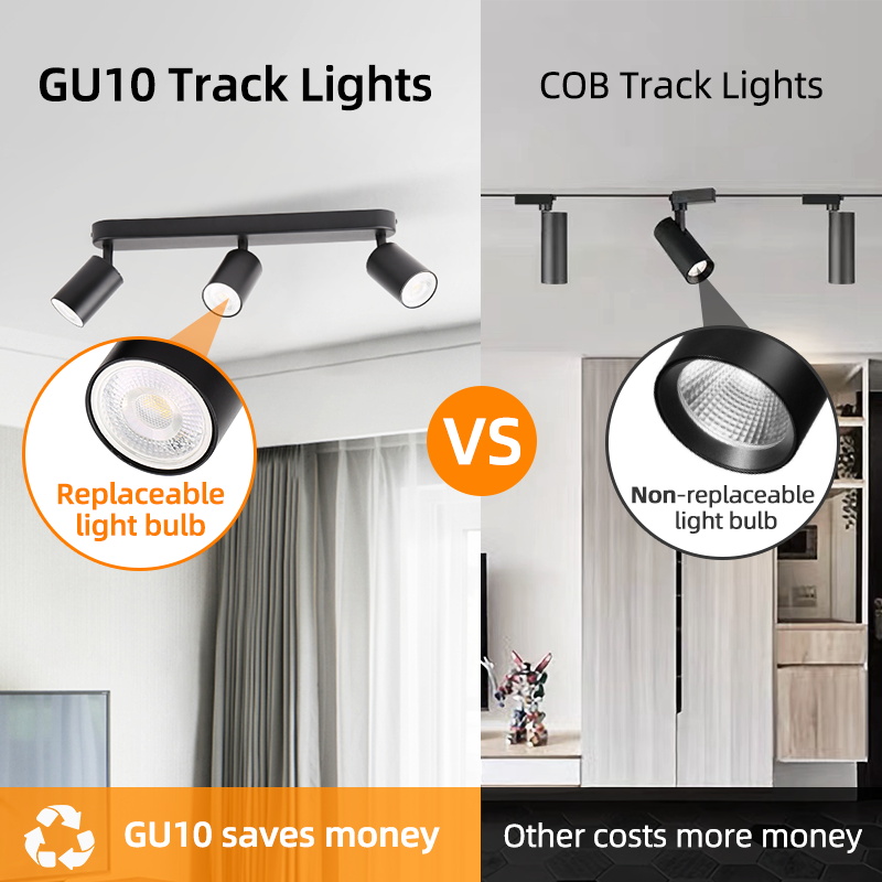 220V LED Spot Lights Home Decoration Ceiling Lights GU10 Adjustation Sport Lighting For Bedroom Kitchen 3 Color Track Lighting