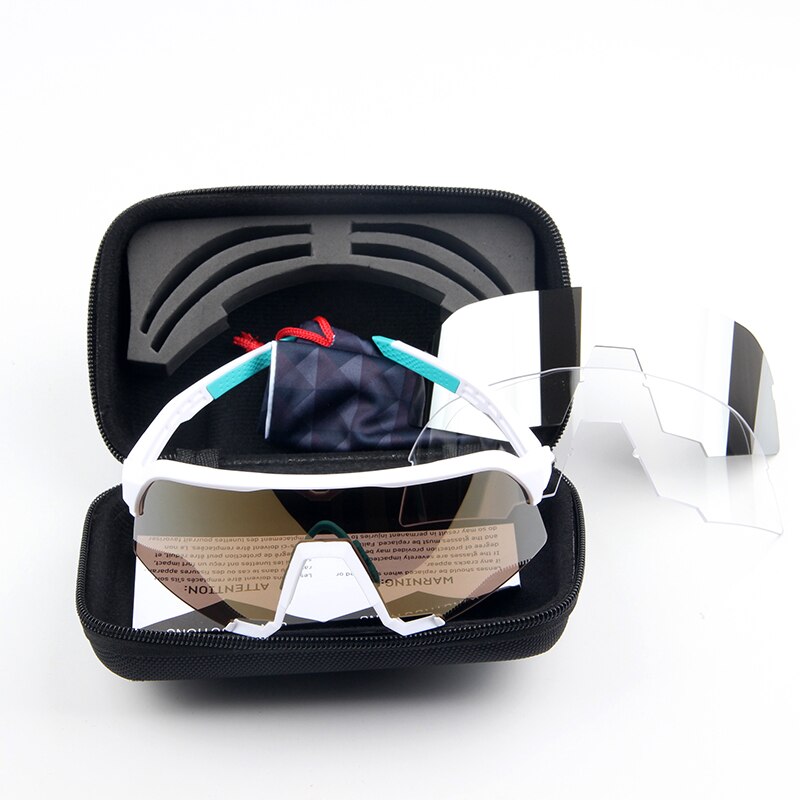 S3 Cycling sunglasses peter sagan Sports Bike Cycling Goggles Sunglasses UV400 Eyewear 3Lens bike accessories: S3 new white