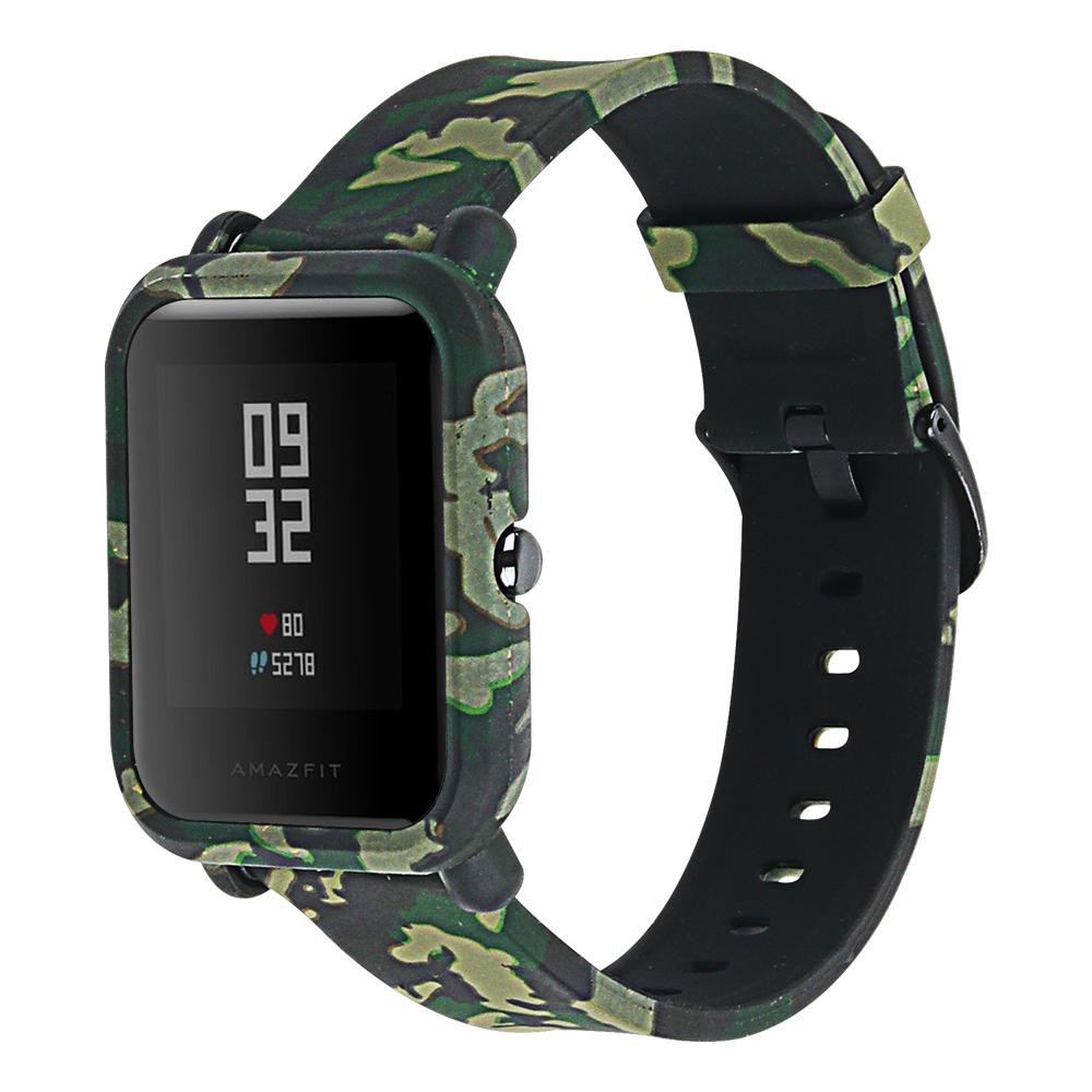 Correa y funda para reloj Amazfit Bip, pulsera de silicona con flor de camuflaje para Huami Amazfit Bip bit Youth, Correa con funda: 2