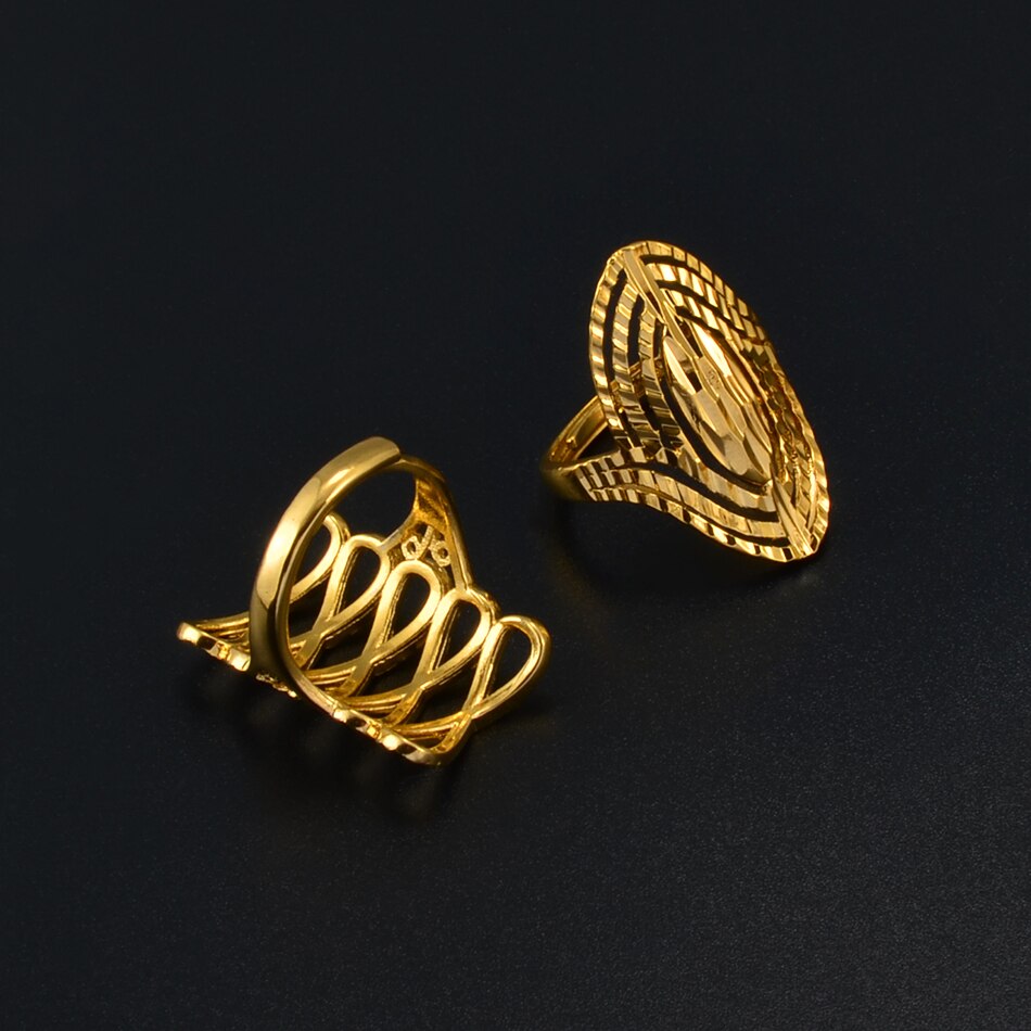 Anniyo Resizable Ring Voor Vrouwen Afrikaanse Sieraden Nigeria Congo Ethiopische Goud Kleur Wedding Ring Te Openen Ringen Moeder