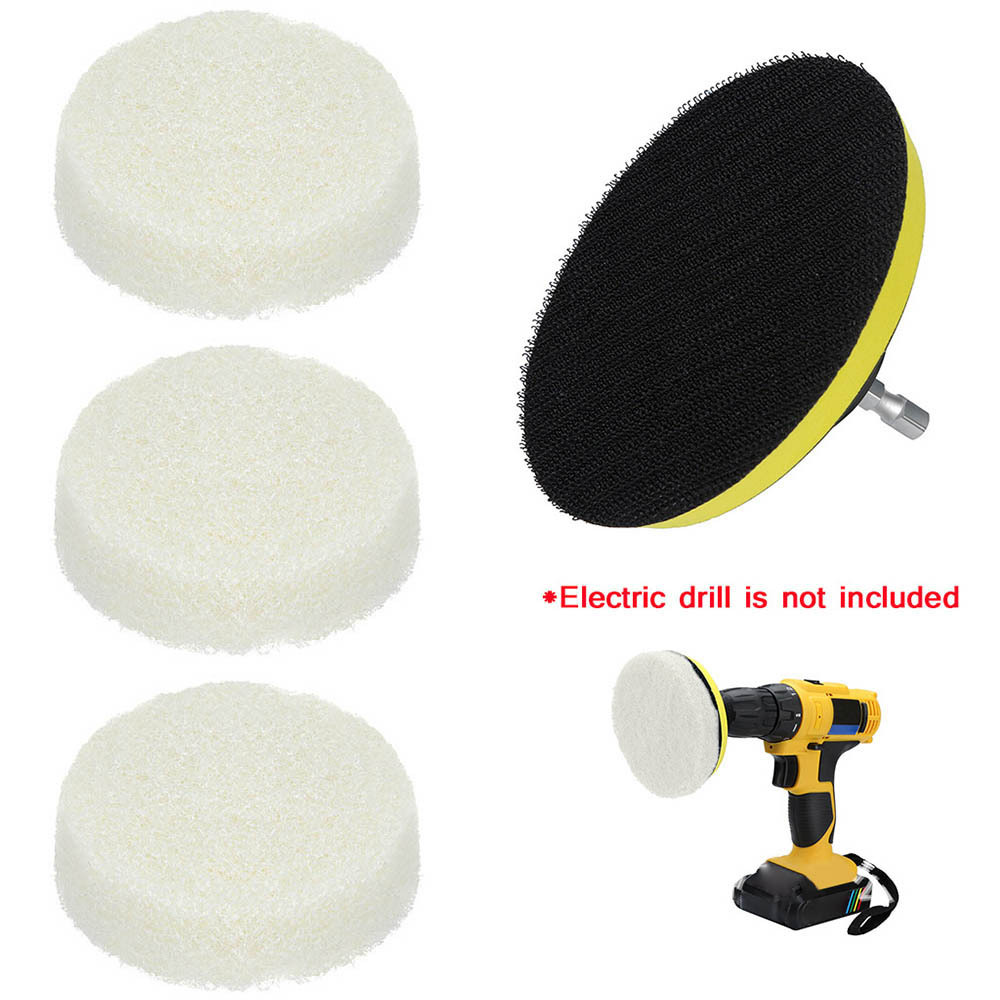 Coche Kit de pulido 3 almohadillas + 1 Placa de herramientas pulido limpiador eléctrico taladro eléctrico de auto cuidado para la depilación Kit abrillantador de coche: Dorado