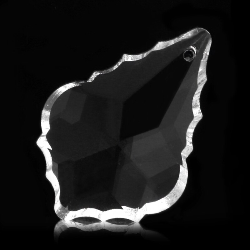38mm Maple Leaf Crystal Pendant, Optical Crystal Prism, Transparent Glass Bead, Fluorescent Lamp, Decorative Chandelier, Crystal